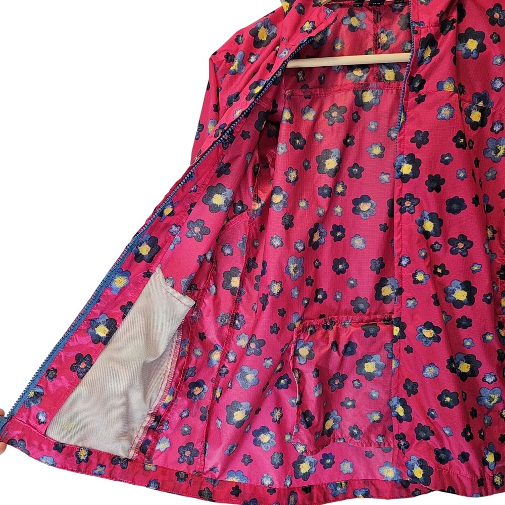 Lands‎ end Zipper Front Girls Pink Floral Windbreaker Jacket Size Medium 10/12 - Picture 4 of 9